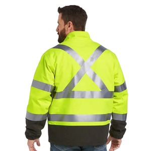 Ropa de trabajo de seguridad para hombre de alta visibilidad reflectante personalizada, chaqueta con cremallera, chaqueta de trabajo de alta visibilidad con brillo nocturno reflectante - Product Image 2