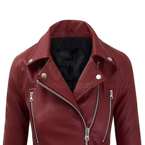 Venta caliente ropa de mujer chaqueta de cuero nueva moda al por mayor a prueba de viento chaqueta de cuero genuino - Product Image 4