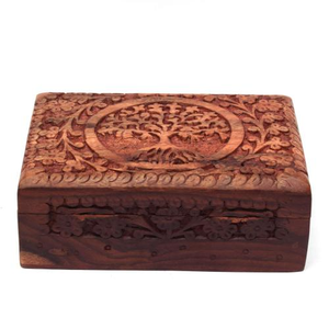 Boîte à bijoux en bois fabriquée à la main de meilleure qualité Belle boîte à bagues avec travail en laiton Design unique et élégant - Product Image 5