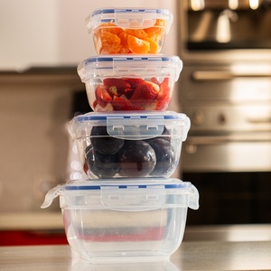 4-Piece Square Airtight Kitchen Food Spice <b>Storage</b> Containers 500ML 900ML 1500ML 2400ML BPA Free Leak-Proof Stackable - Product Image 6