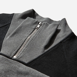 Elegante sudadera con media cremallera en bloque de color para hombre, hecha de tela de mezcla de algodón suave para una comodidad y durabilidad perfectas - Product Image 4