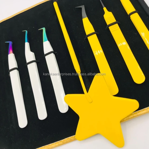 Pinces à épiler professionnelles en acier inoxydable pour extensions de cils artificiels avec pointe de précision - Outils de maquillage - Product Image 6