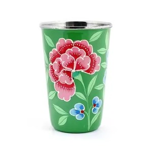 Venta al por mayor de accesorios pintados a mano hechos a mano de buena calidad de vidrio de Cobre Indio último nuevo Metal cobre beber vidrio pintado a mano - Product Image 6