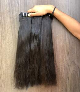 ผมต่อแบบเรมี่ตรง20 "วิกต่อผมชาวอินเดียผมมนุษย์วาดเดี่ยวสีดำ - Product Image 1