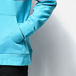 Sudadera con capucha de diseño personalizado para hombre 100% algodón azul cielo polar transpirable ecológica diseño bordado bolsillo de canguro funcional - Product Image 6