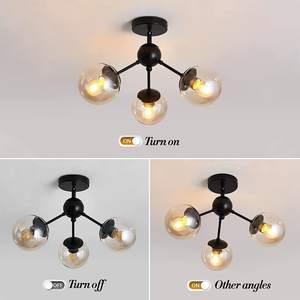 Lustre suspendu or moderne plafonnier avec cordon réglable en verre blanc plafonnier pour chambre à coucher - Product Image 5