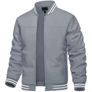 Chaqueta de béisbol de manga larga con estampado personalizado para hombre chaquetas universitarias en blanco con letras lisas para hombre al por mayor - Product Image 4