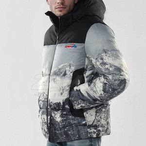 Blouson matelassé à capuche entièrement zippé pour homme, tendance du moment, streetwear d'hiver, fabriqué en matière de haute qualité. - Product Image 2