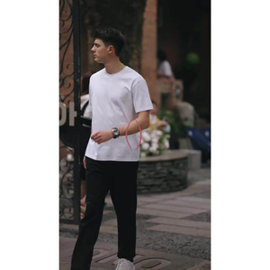 Camiseta personalizada de dos piezas con lavado ácido gráfico para hombre 100% algodón con estampado de logotipo estilo Vintage ropa de verano de punto - Product Image 6