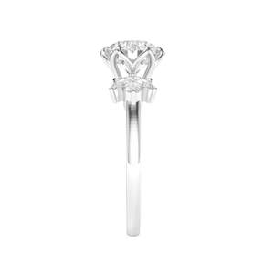 Round Cut Diamond Cluster <b>Set</b> Engagement <b>Ring</b> <b>For</b> <b>Women</b> - Product Image 2