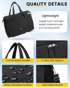 30L <b>Travel</b> Duffle <b>Bag</b> with Zipper Closure for Women & Men Includes Shoe Pocket and <b>Toiletry</b> <b>Bag</b> - Product Image 6