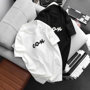 Bán Buôn 100% Cotton Người Đàn Ông T-Shirt Ngắn Tay Áo Lỏng Phù Hợp Thêu Màn Hình In Dệt Kim Quần Áo Đồng Bằng Việt Nam Nhà Sản Xuất - Product Image 3