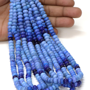 Hermosas cuentas de ópalo azul de 16 pulgadas con tonalidad biológica, forma redonda lisa, cuentas de piedras preciosas de ópalo con tonalidad azul de 6-9 mm, joyería de ópalo de calidad AAA - Product Image 3