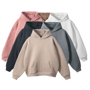 เสื้อฮู้ดแบบสวมหัวใช้ได้ทั้งชายและหญิงผ้าคอตตอนย้อมสีล้วน420 GSM กระเป๋าลำลองแห้งเร็วระบายอากาศได้ - Product Image 1