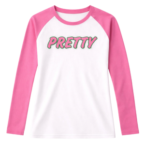 Camiseta de Manga Larga Raglán Blanca para Mujer, Ropa de Hermandad Griega, Camiseta Rosa y Verde para Mujer, Ropa de Hermandad Universitaria Griega - Product Image 3