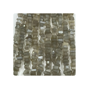 ลูกปัดควอตซ์คริสตัลหลวมขนาด8นิ้วลูกปัดพลอยมูนสโตนเจียระไนพลอยธรรมชาติสีเทาขนาด12ถึง15มม. - Product Image 5