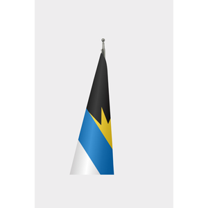 Bandera Oficial de Antigua y Barbuda para Interiores, Impresión Digital en Poliéster, Estilo Bandera de Escritorio con Asta de Aluminio - Product Image 3