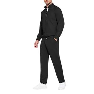 Ensemble de survêtement formel pour homme de haute qualité, 2 pièces, polaire, fermeture éclair intégrale, imprimé uni, respirant, tenue d'entraînement de basketball - Product Image 2