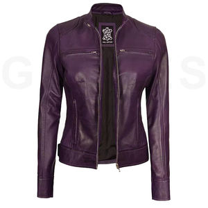 Gants City pour femmes, veste en cuir véritable de motard, sur mesure, hiver, coupe slim, coupe-vent, séchage rapide, en cuir de vache - Product Image 1