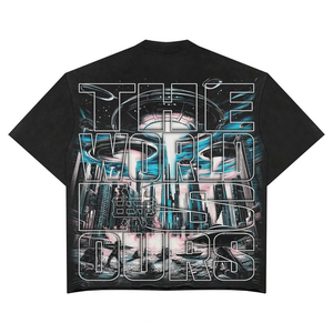 Camisa de Alta Calidad, Ecológica, de Lana Peinada de 180g, Transpirable, Estilo Urbano Personalizado de Fábrica, Vintage, Lavada, con Serigrafía, Corte Holgado - Product Image 2