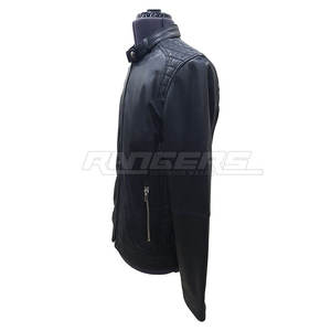 Veste en cuir véritable à succès, veste de moto d'hiver pour homme, col montant, manches longues, taille plus, fabricant OEM - Product Image 2