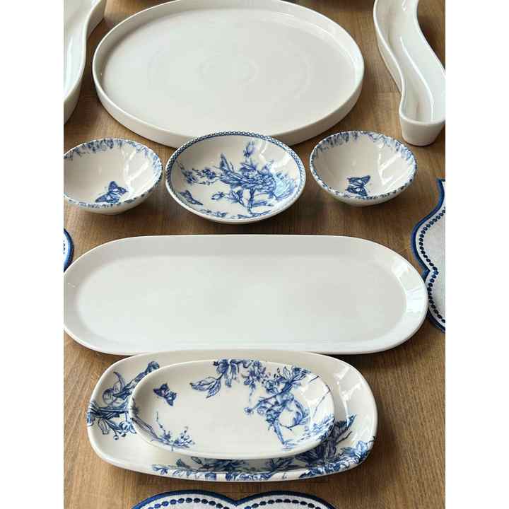 Breakfast Set Blue 45 Pieces for 6 People