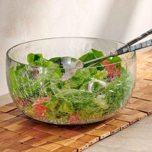 Bol de service de forme ronde en verre transparent de style moderne avec conception de crabes d'excellente qualité pour le service - Product Image 2