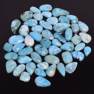 Larimar Loose Cabochon Natural Semi Precious Tumbled Nice Smooth Larimar Loose Gemstones Chakra Healing Cabochon Loose Gemstones