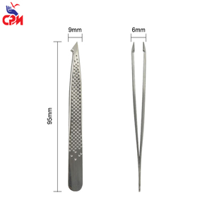 Pinzas para cejas de acero inoxidable de ultra precisión, herramienta de depilación con punta inclinada para cuidado facial y belleza profesional - Product Image 4