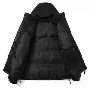 Hot Sale Men's Casual Winter <b>Jacket</b> Customized Logo <b>Hooded</b> Waterproof Windproof Breathable Stand Collar Front Logo <b>Long</b> Cotton - Product Image 5