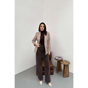 <b>Camel</b> Polka Dot <b>Blazer</b> Jacket - <b>Camel</b> - Product Image 3