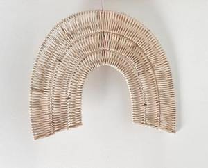 Étagères murales en rotin arc-en-ciel écologiques Boho cintre mural en rotin arc-en-ciel pour décoration de chambre d'enfant rustique - Product Image 4