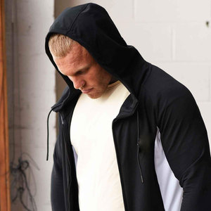 Sudadera con capucha de algodón 100% para hombre, bicolor, con cremallera completa, bolsillos, logotipo personalizado, OEM, estilo urbano, invierno, venta al por mayor - Product Image 3