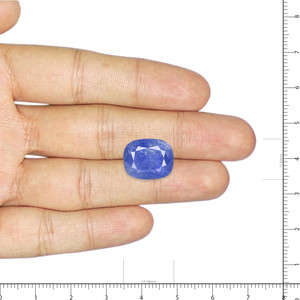 Saphir bleu 10,48 carats, pierre précieuse naturelle, taille ovale facettée avec forme coussin et poire pour bijoux, hauteur 8 mm - Product Image 3
