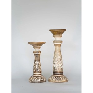 Candelabros de Madera de Última Generación con Madera de Primera Calidad, Diseño Antiguo, Candelabros de Madera Artesanales para Mesa (Juego de 2) - Product Image 4