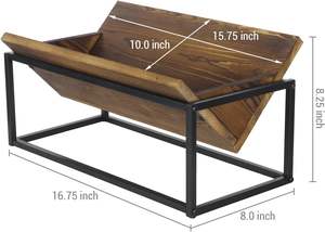 Estante de soporte para libros de mesa de madera maciza quemada rústica con marco de Metal negro industrial, librería inclinada de escritorio libro de lectura - Product Image 3