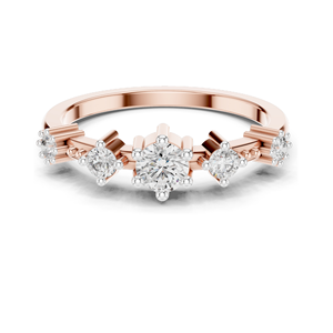 Bague en diamant de laboratoire de 0,52 carat, clarté VVS-VS EF, or 18 carats, 14 carats, 10 carats et argent 925, options moissanite et diamant - Product Image 1