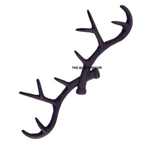 Vente chaude Moderne Antler Aluminium Métal Mur Cintre Noir Finition Décoratif Monté Crochets pour Suspendre Mur Décoratif En Gros - Product Image 1