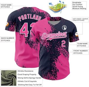 Maillot de baseball respirant cousu avec impression numérique par sublimation sur mesure OEM - Product Image 3