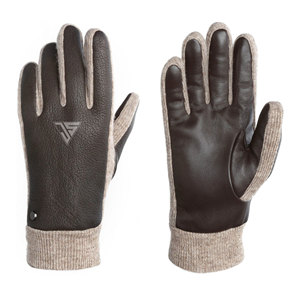 Gants d'hiver en cuir véritable classique pour hommes, fabriqués à partir de cuir de vachette véritable/écran tactile en laine compatible avec doublure en polaire chaude - Product Image 2