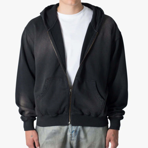 Soft Men's Faded <b>Zip</b> <b>up</b> Hoodie - Comfortable, High-Quality Zipper Hoodies and Ldeal for Casual Wear and Outdoor Activities - Product Image 2