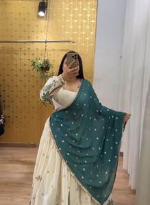 Lehenga choli กับ dupatta Flair 3.5 MTR ชุดสำหรับงานแต่งงานและงานปาร์ตี้ - Product Image 2