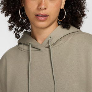 Wholesale 100% Cotton Unisex Zipper Hoody Jacket Heavyweight Full-Zip Turtleneck Short Hoodie Breathable Anti-Wrinkle for Women - Product Image 3