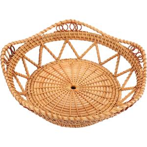 ถาดเสิร์ฟหวายธรรมชาติทำด้วยมือหรูหราพร้อมที่จับตะกร้าครัวและรับประทานอาหารอย่างยั่งยืนเป็นมิตรต่อสิ่งแวดล้อม - Product Image 4