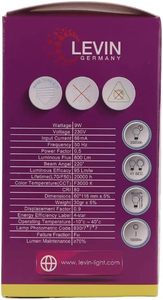 Levin Allemagne Ampoule LED 9W 60W Équivalent 3000K Blanc chaud 800 Lumens 95 Lm/W Économie d'énergie E27 Base Garantie 2 ans Lot de 1 - Product Image 2