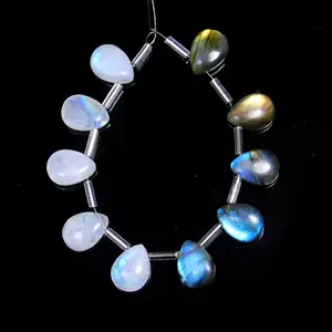 Hot Selling Natural Moonstone Labradoriet Drop 9-12 Mm Kralen Voor Sieraden En Ketting Maken Groothandel Kralen Semi-Edelkralen