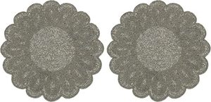 Handcrafted American Style Round <b>Beaded</b> <b>Placemats</b>/pads for Dining Table Wedding Christmas & Family Gatherings Made of Glass - Product Image 2