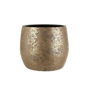 Vase à fleurs en métal finition bronze brossé moderne en gros, planteur de table décoratif, fait à la main, écologique, mariage de luxe - Product Image 5