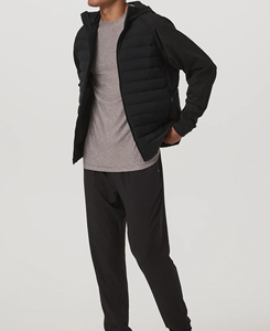 Abrigo acolchado de poliéster/algodón de calidad superior para hombre, chaqueta de invierno para exteriores, transpirable, con cremallera completa, con capucha, ecológico, teñido liso - Product Image 5