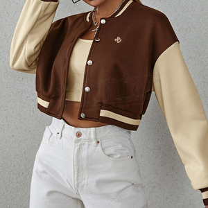 Chaquetas recortadas con letras para mujer, cómodas e informales, para hombre, de lana de alta calidad con mangas de cuero, el mejor diseño para el invierno - Product Image 4